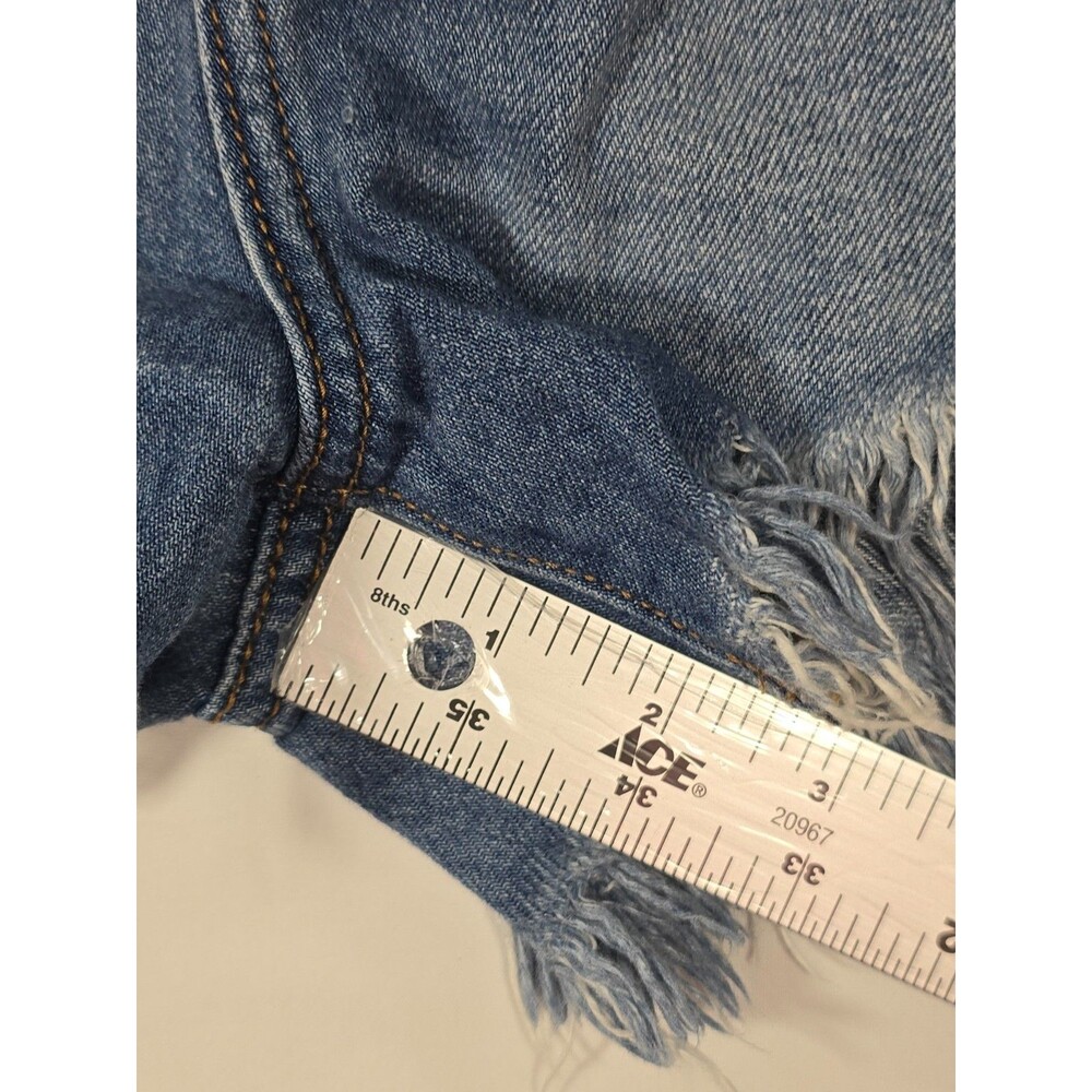 Hidden La High Rise Stretch Frayed Hem Distressed Denim Jean Shorts Small Bo View 6